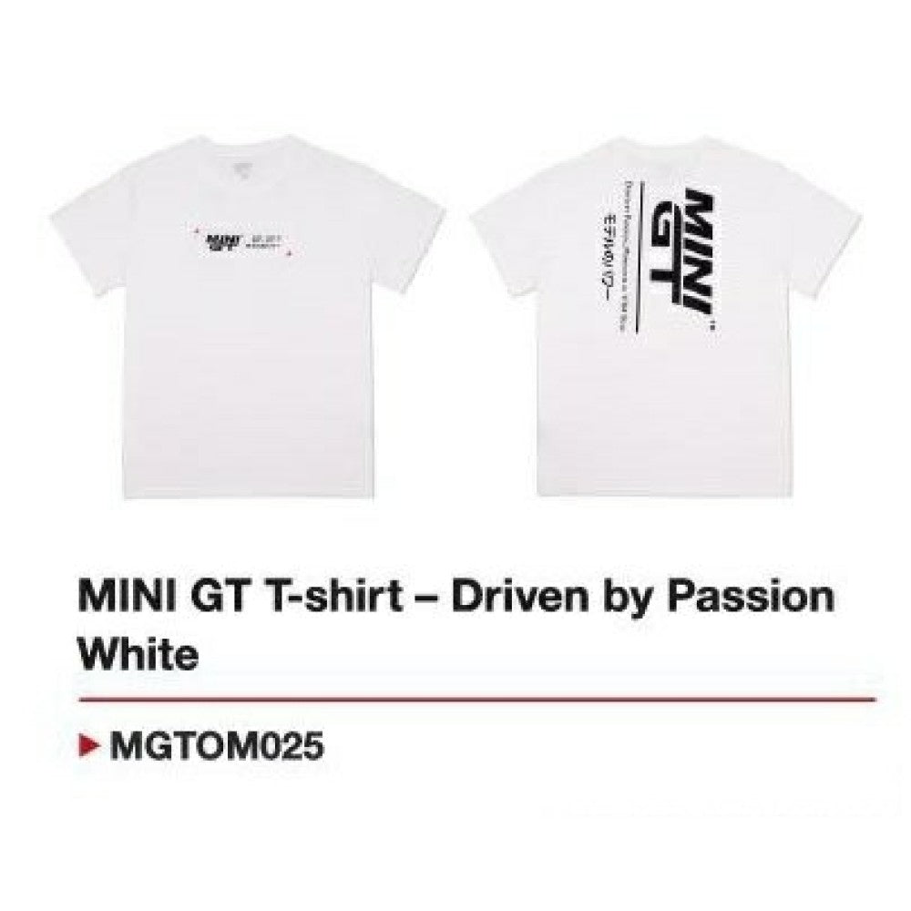 Available to Order – T-shirt - Driven by Passion White - L Mini GT Model (MGTOM025-L)