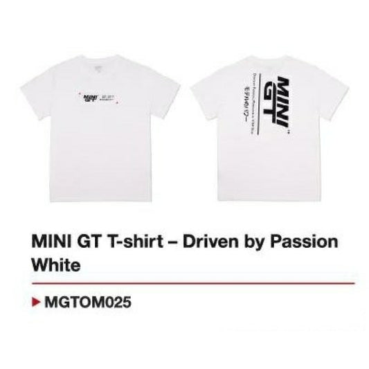 Available to Order – T-shirt - Driven by Passion White - L Mini GT Model (MGTOM025-L)