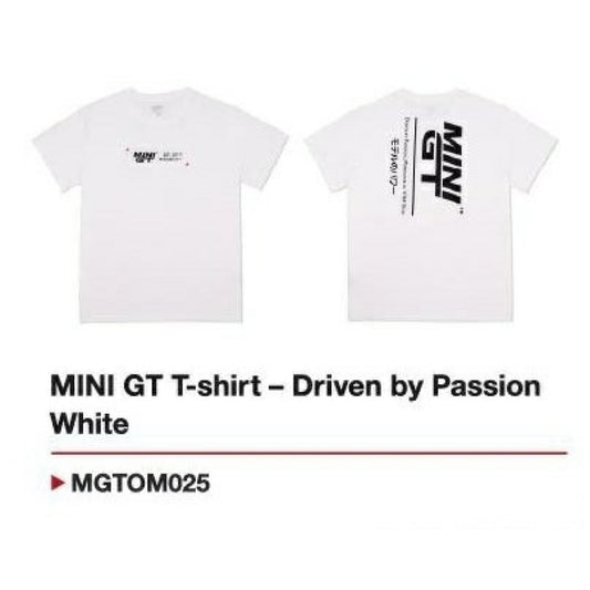 Available to Order – T-shirt - Driven by Passion White - M Mini GT Model (MGTOM025-M)