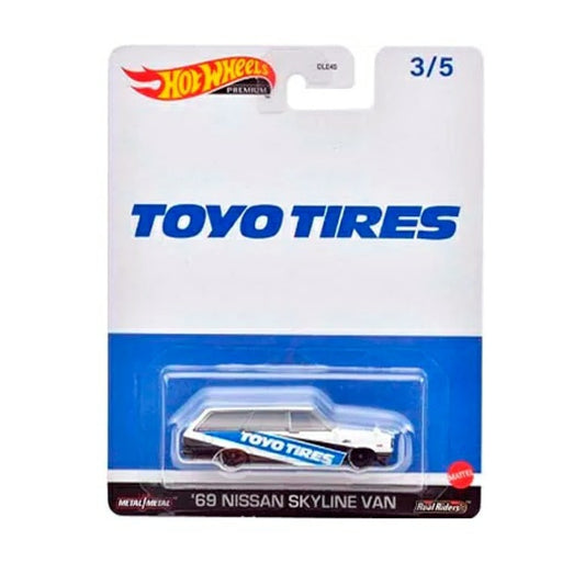 Available to Order – 1:64 Hotwheels Real Riders '69 Nissan Skyline Van Toyo Tires 3/5 (MHWDLB45-HKD05)