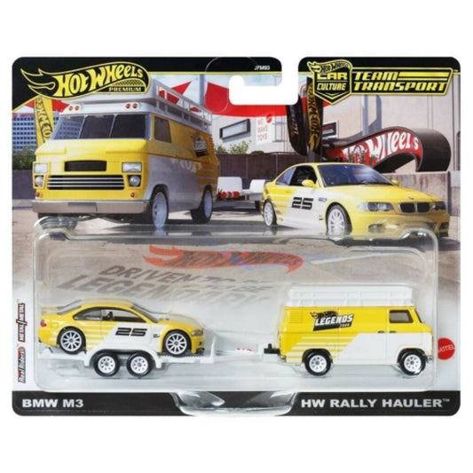 BMW M3 & Rally Hauler Team Transport 1:64 Hot Wheels Model Set (JFM93)