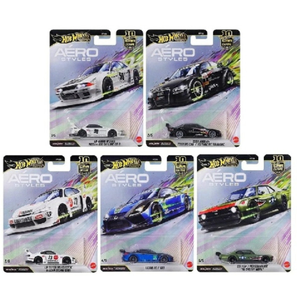 Available To Order – MHWFPY86-961U - X10 Hotwheels Car Culture 10TH Anniversary Aerostyles Assortment Hot Wheels Model (MHWFPY86-961U)