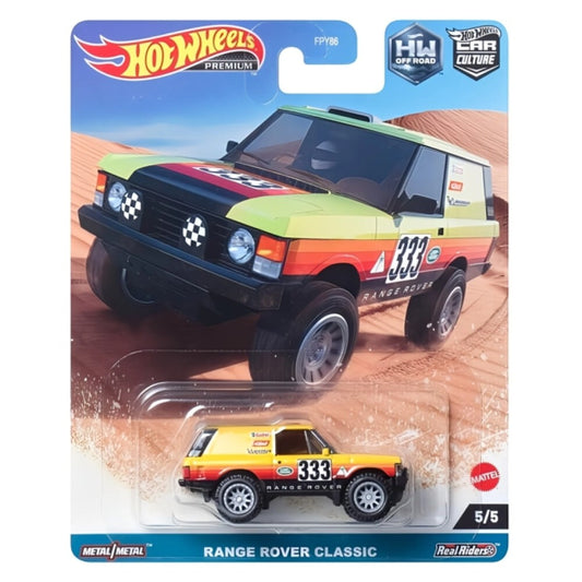THIS ITEM IS AVAILABLE TO ORDER FROM OUR SUPPLIER - 1:64 MHWFPY86-HKC71 HOTWHEELS CAR CULTURES OFF ROAD RANGE ROVER CLASSIC NO.333 5/5