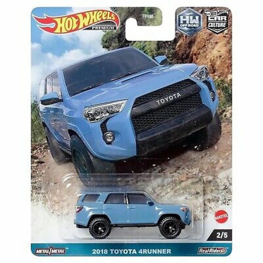 Available to Order – Hot Wheels Car Cultures Off Road 2018 Toyota 4runner (blue) 2/5 1:64 Mattel Toys Model (MHWFPY86-HKC73)