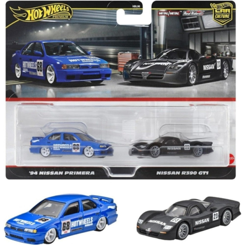 Available to Order – Hot Wheels 2 Pack '94 Nissan Primera and Nissan R390 Gt1 Mattel Toys Model (MHWHBL96-HRR74)