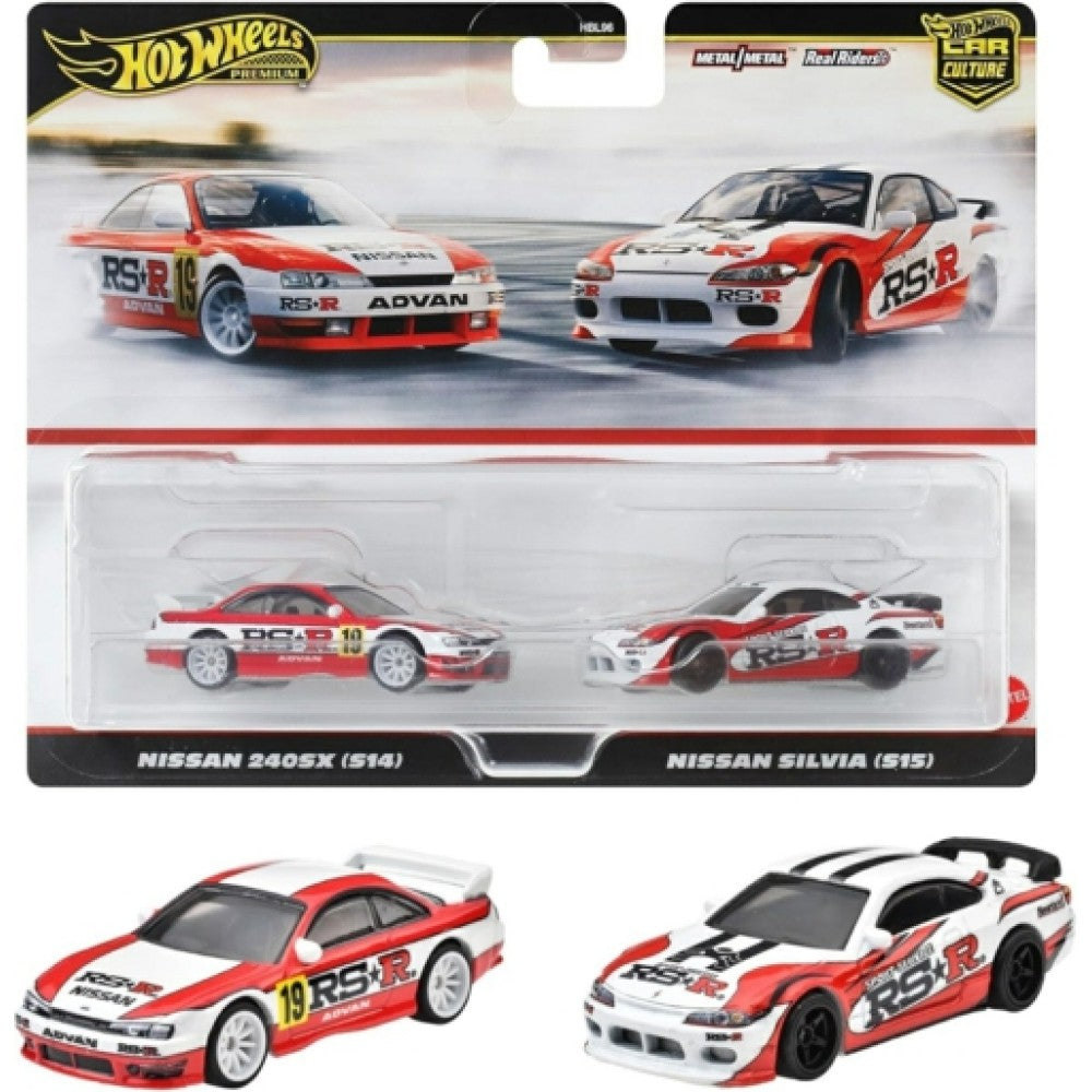 Available to Order – Hot Wheels 2 Pack Nissan 240sx (s14) and Nissan Silvia (s15) Mattel Toys Model (MHWHBL96-HRR84)