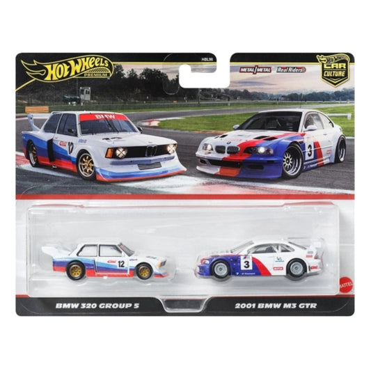 Available To Order – MHWHBL96-JBK99 - 1:64 BMW 320 Group 5 And 2001 BMW M3 GTR Premium MATTEL TOYS Model (MHWHBL96-JBK99)