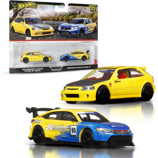Available To Order – MHWHBL96-JBL00 - 1:64 99 Honda Civic Type R (ek9) And Honda Civic Type R MATTEL TOYS Model (MHWHBL96-JBL00)