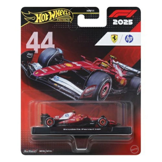 Available To Order – MHWHRV11-JKD86 - Hotwheels Premium 1:64 Formula 1 Ferrari Lewis Hamilton No.44 MATTEL TOYS Model (MHWHRV11-JKD86)