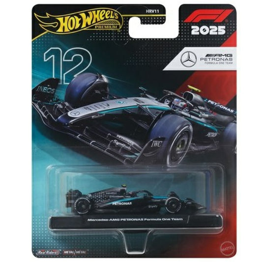 Available To Order – MHWHRV11-JKD92 - Hotwheels Premium 1:64 Formula 1 MERCEDES-BENZ Kimi Antonelli No.12 MATTEL TOYS Model (MHWHRV11-JKD92)