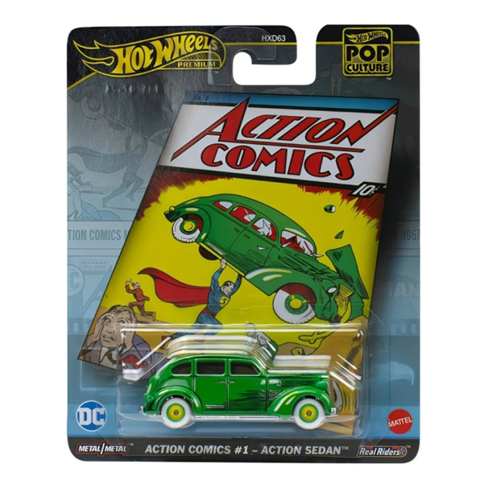 Available to Order – Hot Wheels Pop Culture Action Comics #1 - Action Sedan Model (MHWHXD63-HVJ50)
