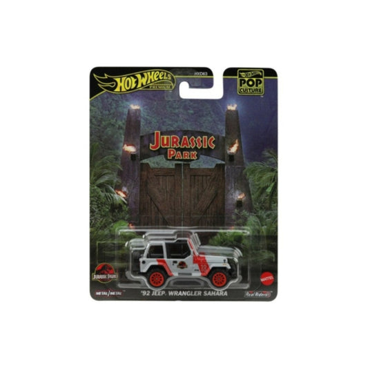 Available to Order – 1:64 Hotwheels Pop Culture Jurassic Park '92 Jeep Wrangler Sahara (MHWHXD63-JBL59)