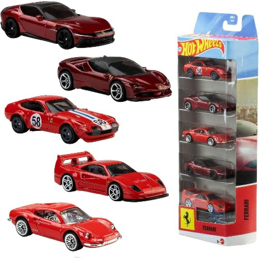 Available To Order – MHWJLN12 - 1:64 Hotwheels Ferrari 5 Pack Single MATTEL TOYS Model (MHWJLN12)