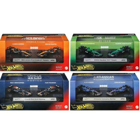 MHWJMM89-956B - 956A X4 Hotwheels Formula 1 2-pack 2026 Mix 2 Hot Wheels Model