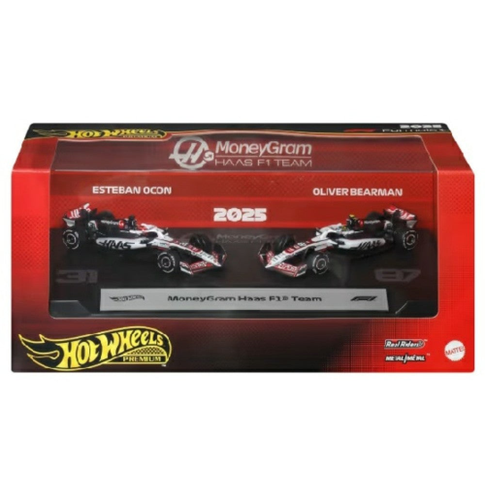 MHWJMM94 - Hotwheels Premium Formula 1 2-PACK Moneygram Haas F1 Team Mattel Toys Model