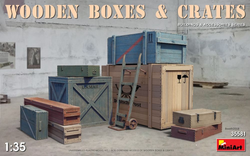 Wooden Boxes & Crates 1:35 Miniart Model