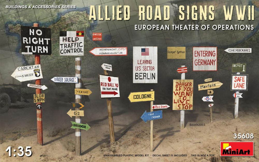 Allied Road Signs - European WWII 1:35 Miniart Model