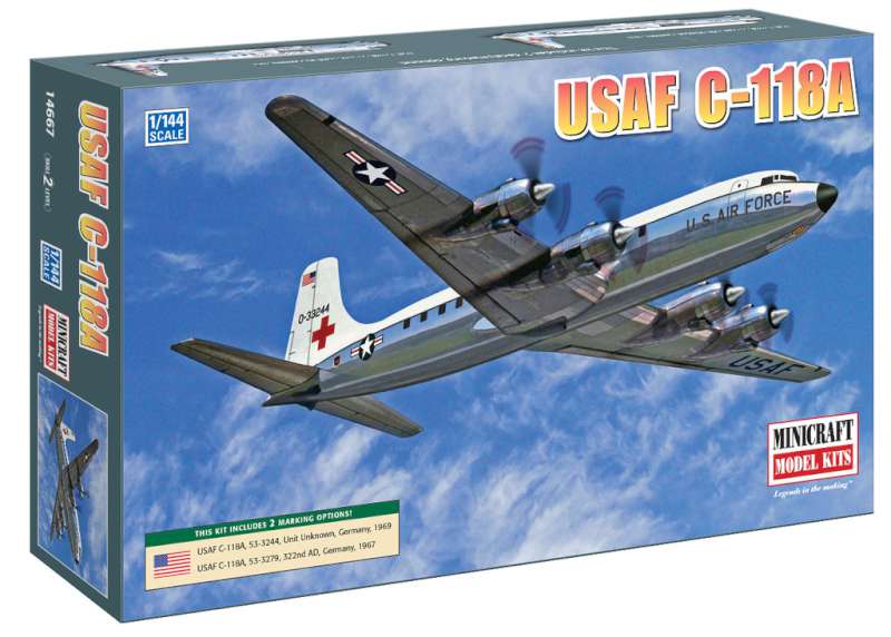 Available To Order – C-118A USAF MATS w/2 marking option  (WSL) 1:144 (MIC 14667)