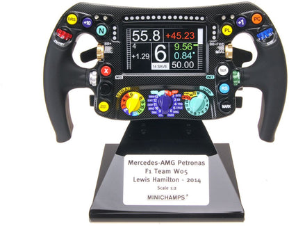 Available To Order – Steering Wheel Mercedes Amg W05 2014, L. Hamilton, Mercedes F1 Team 1:2 Minichamps Model (MIN 247 140044)
