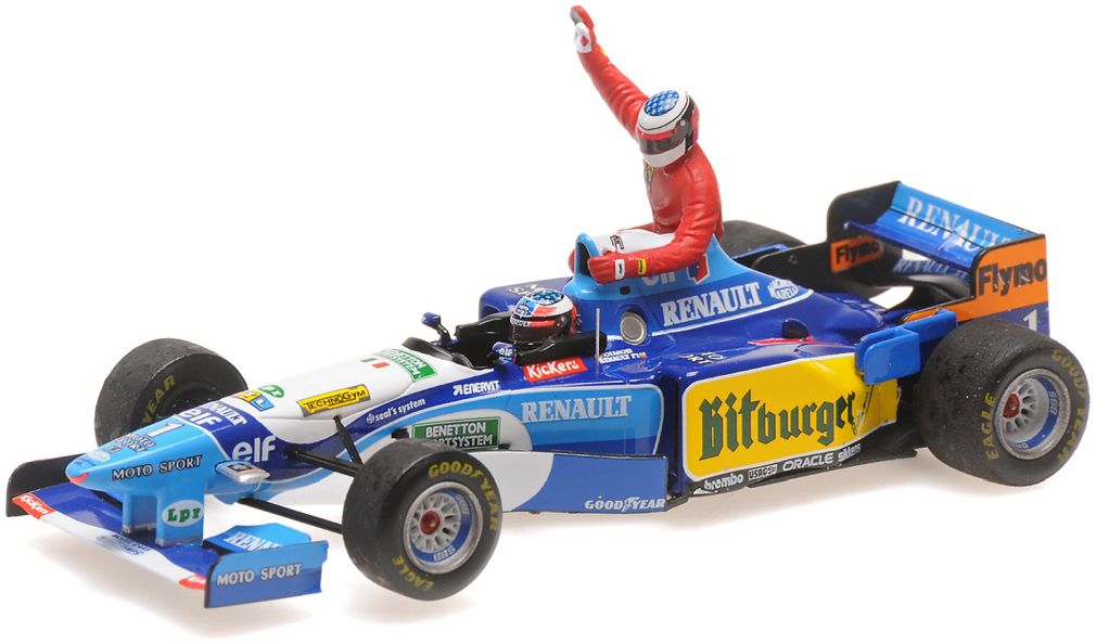 Benetton Renault B195 - W/Figurine Alesi 1995, M. Schumacher, Canadian Gp 1:43 Minichamps Model