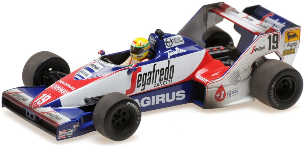 Toleman Hart Tg183B - Dirty Version 1984, A. Senna, 2nd Brazilian Gp 1:43 Minichamps Model