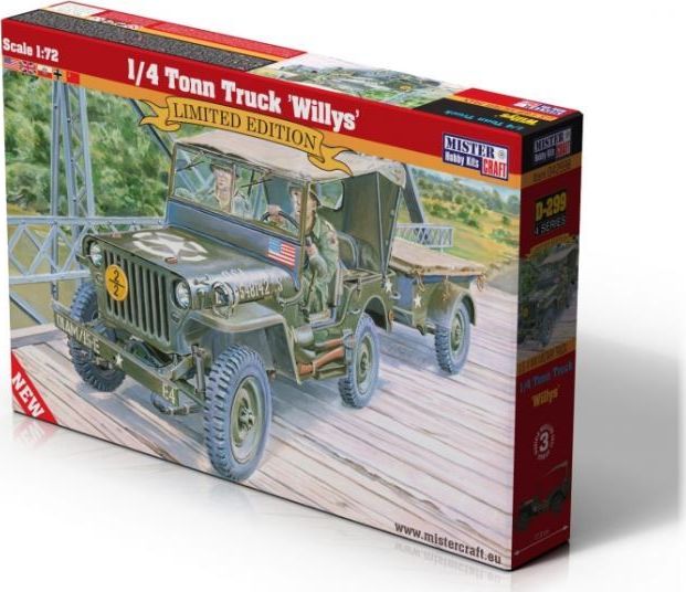 Available To Order – Willys Jeep & Trailer Special Edition 1:72 Mistercraft Kits Model (MIS MCD299)