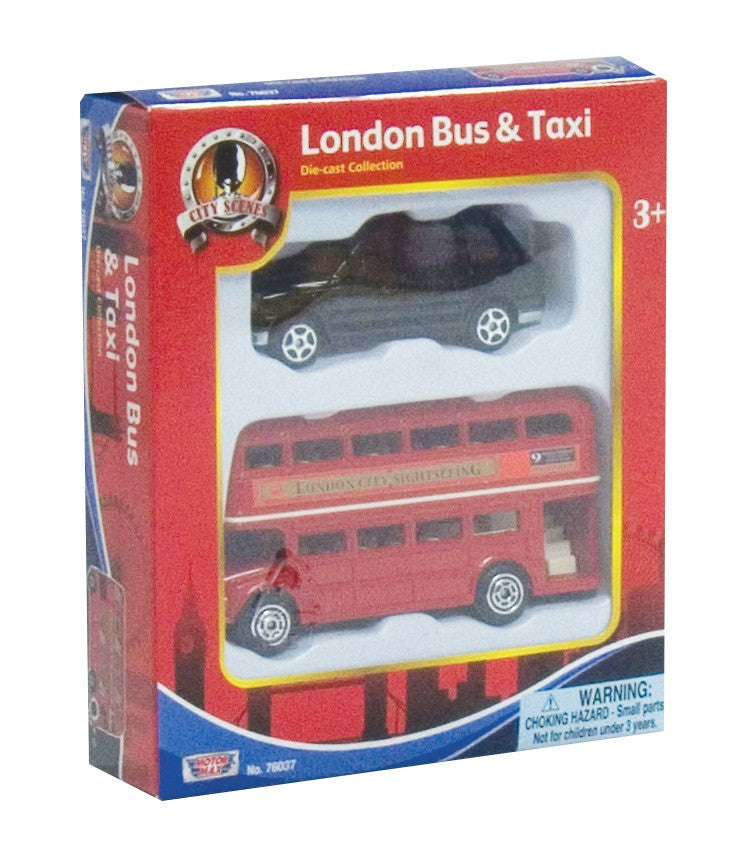 London Bus & Taxi 2pc Set 3.5"/2.75" – diecast model