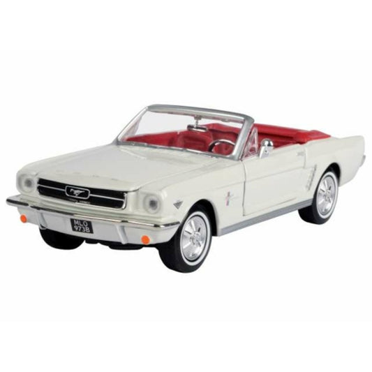 Available to Order – 1964 1/2 Ford Mustang Convertible James Bond Goldfinger Creme 1:24 MotorMax Model (MTX79852)