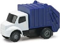 Available to Order – Refuse Truck (white/blue) (pull Back) 6cm New Ray Model (NEW 01767F)