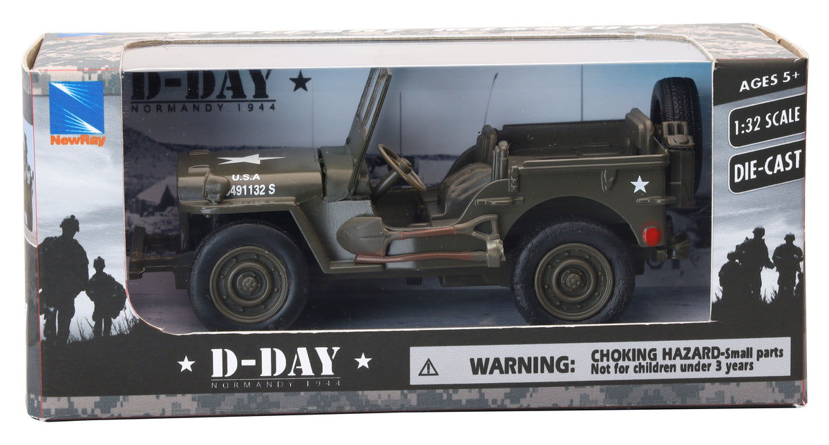 Available to Order – Willys Jeep (D-Day Boxing) 1:32 New Ray Model (NEW 54133)