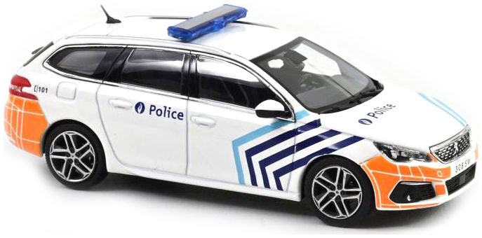 Peugeot 308 SW Belgian Police 2018 1:43 Norev Model