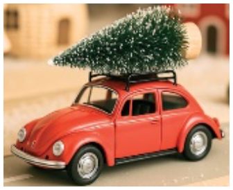 VW Beetle Red w/Christmas Tree 1973 1:43 Norev Model