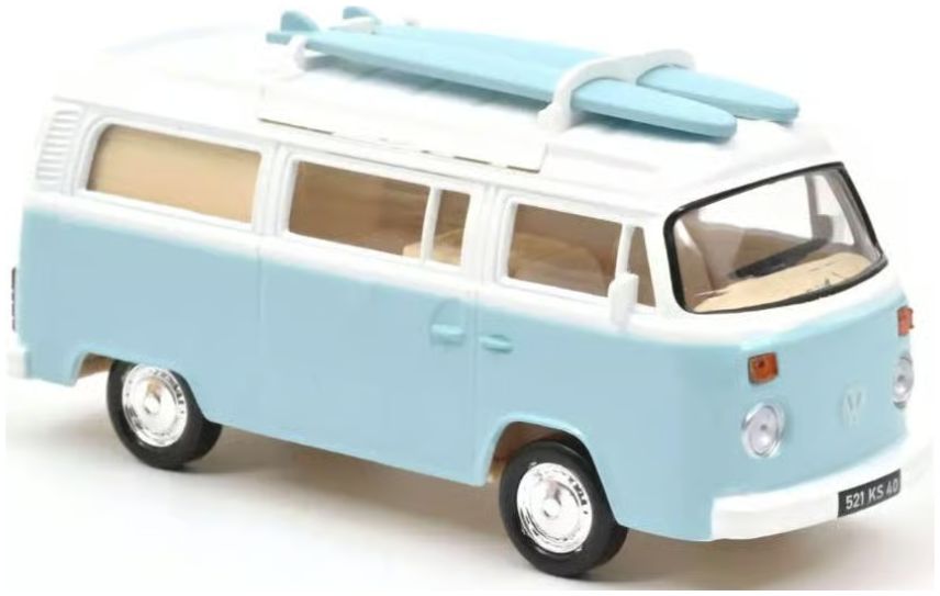 VW Combi T2b Camper Van Pastel Blue 1973 1:43 Norev Model