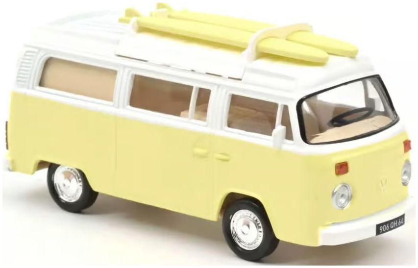 VW Combi T2b Camper Van Pastel Yellow 1973 1:43 Norev Model