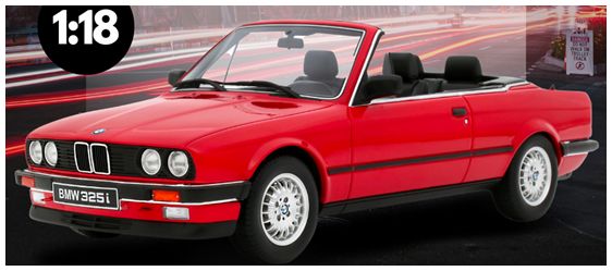 Available To Order – BMW 325i Convertible Bright Red 308 1986 1:18 (OTT 1194)