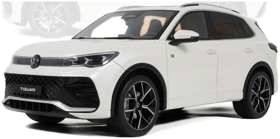 Available to Order – VW Tiguan E TSI R-Line Oryx White Pearl L0K1 2024 1:18 (OTT 1219)