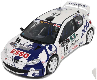Available To Order – Peugeot 206 WRC White Tour De Corse 1999 1:12 Otto Mobile Club Model (OTT G081)