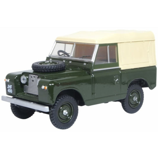 THIS ITEM IS AVAILABLE TO ORDER FROM OUR SUPPLIER - 1:43 OXFORD DIECAST OX43LR2S008 LAND ROVER SERIES II SWB CANVAS BRONZE GREEN