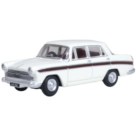 Available to Order – Austin Cambridge Snowberry White/embassy Maroon 1:76 Oxford Diecast Model (OX76ACF007)
