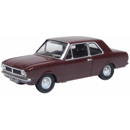 Available to Order – Ford Cortina MK II Black Cherry 1:76 Oxford Diecast Model (OX76COR2010)