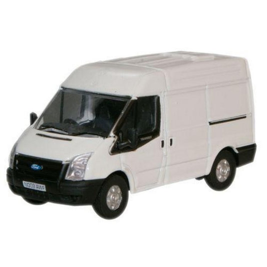 Available to Order – Frozen White New Ford Transit Van (m.roof) 1:76 Oxford Diecast Model (OX76FT001)