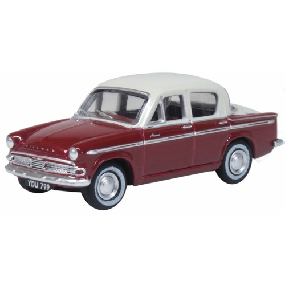 Available to Order – Hillman Minx Mkiiia Pippin Red/pearl Grey 1:76 Oxford Diecast Model (OX76HM002)