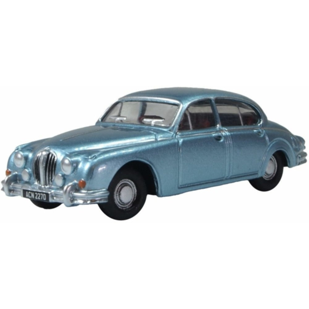 Available to Order – Jaguar MK2 Opalescent Silver Blue 1:76 Oxford Diecast Model (OX76JAG2008)