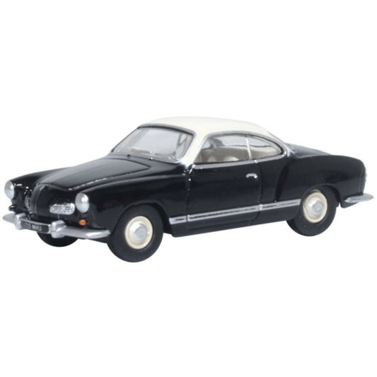 Available to Order – Black/lotus White VW Karmann Ghia 1:76 Oxford Diecast Model (OX76KG002)