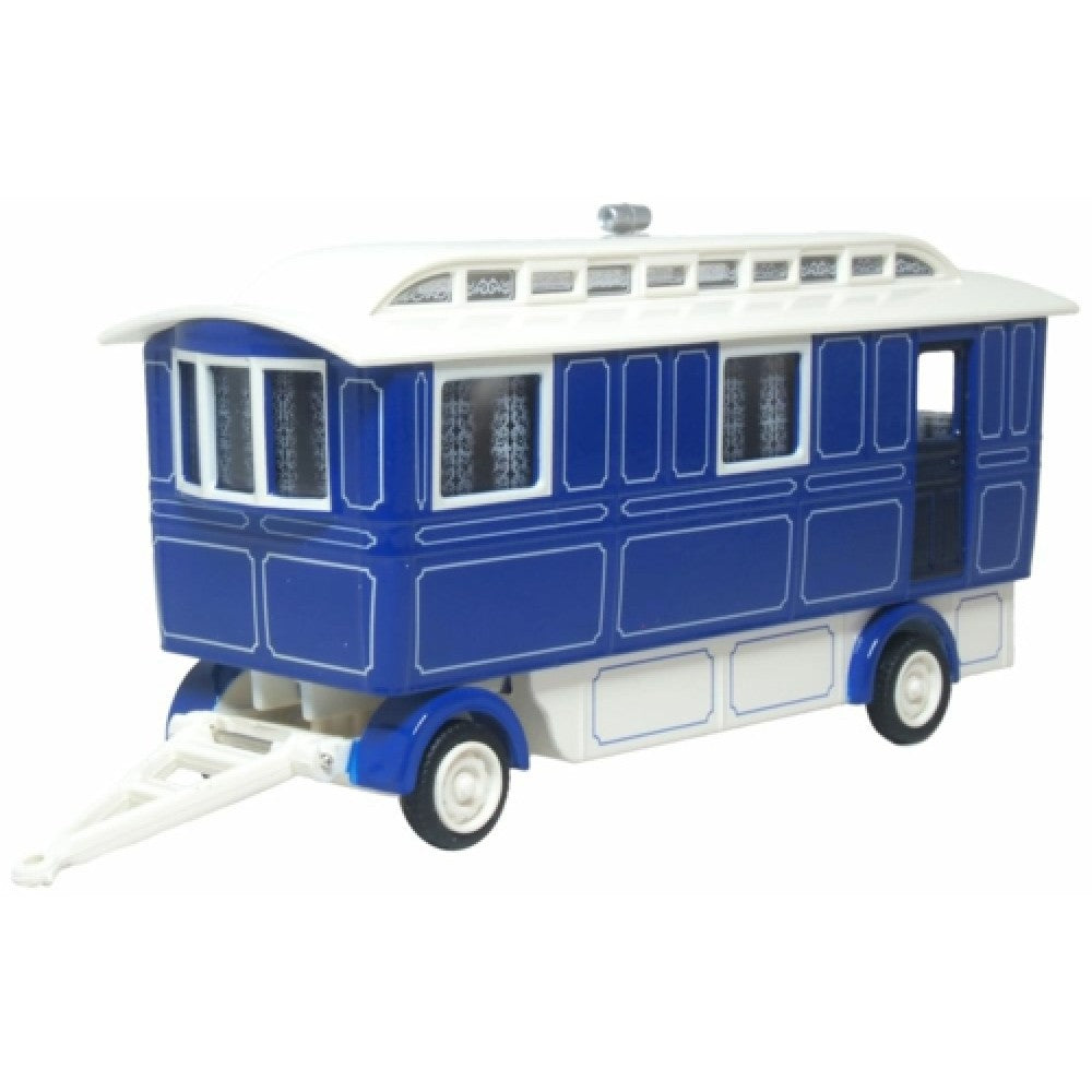 Available to Order – Showmans Caravan Blue/Cream 1:76 Oxford Diecast Model (OX76SCV003)