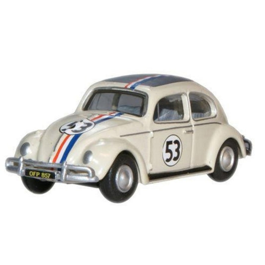Available to Order – Pearl White (herbie) VW Beetle 1:76 Oxford Diecast Model (OX76VWB001)
