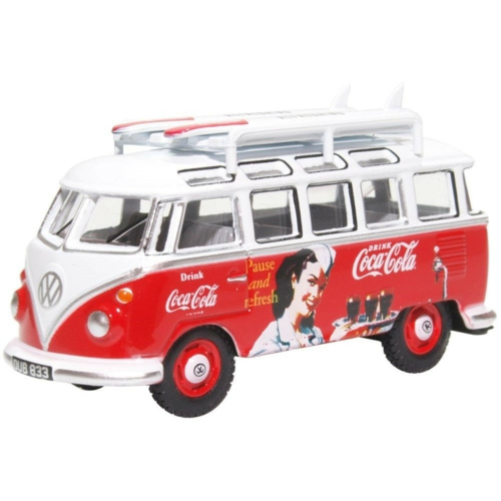 Available to Order – VW T1 Bus and Surfboards Coca Cola 1:76 Oxford Diecast Model (OX76VWS008CC)