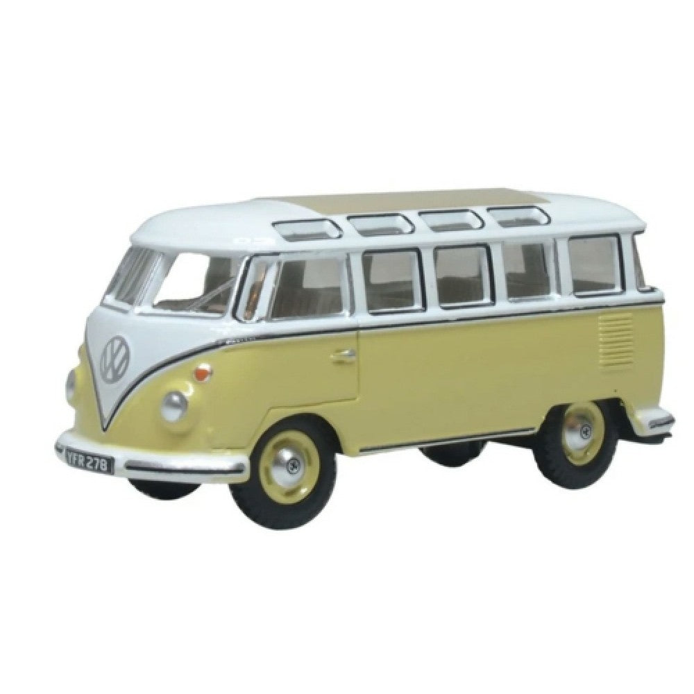 Available to Order – VW T1 Samba Bus Yellow/white 1:76 Oxford Diecast Model (OX76VWS014)