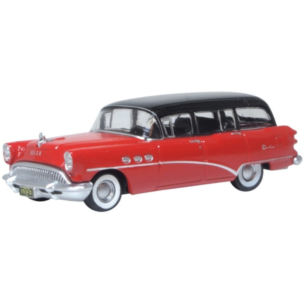 Available to Order – 1954 Buick Century Estate Wagon Matador Red/carlsbad Black 1:87 Oxford Diecast Model (OX87BCE54004)