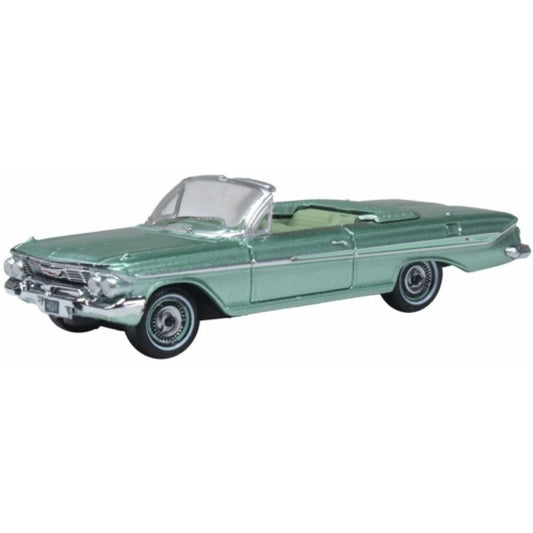 Available to Order – 1961 Chevrolet Impala Convertible Arbor Green 1:87 Oxford Diecast Model (OX87CI61007)